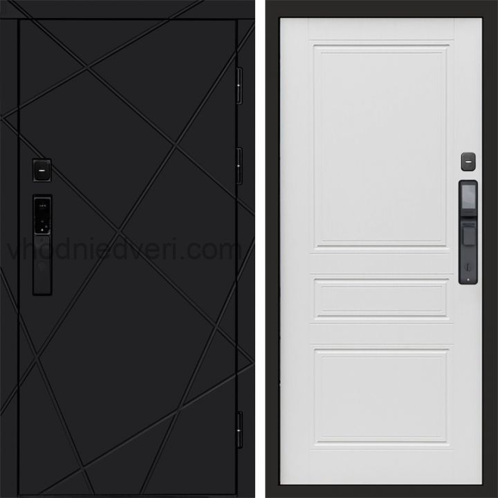 Входная дверь Termo-door ЛУЧИ BLACK с электрозамком - Классика Лиственница
