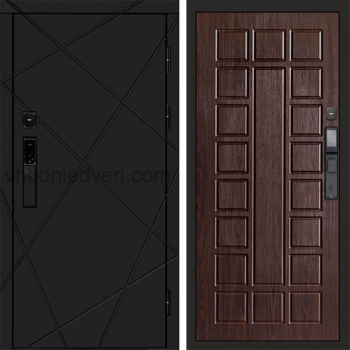 Входная дверь Termo-door ЛУЧИ BLACK с электрозамком - Престиж Венге