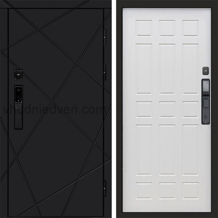 Входная дверь Termo-door ЛУЧИ BLACK с электрозамком - Спарта Лиственница