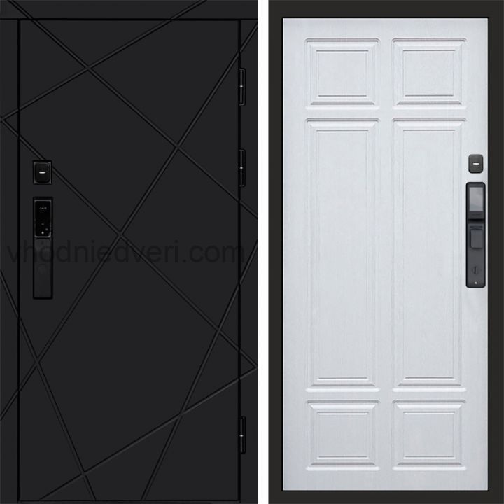Входная дверь Termo-door ЛУЧИ BLACK с электрозамком - Лиственница премиум