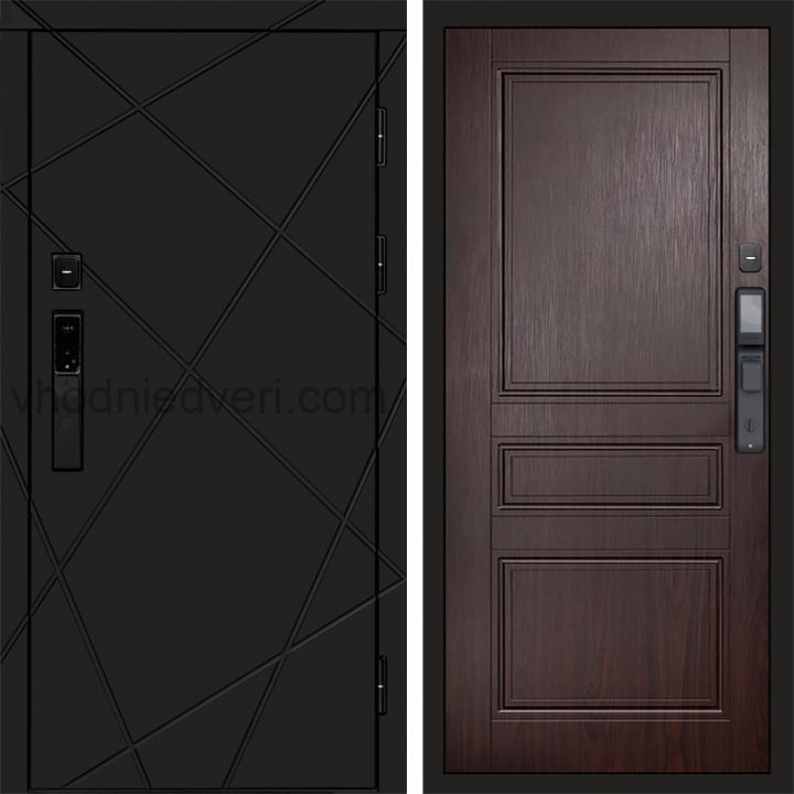 Входная дверь Termo-door ЛУЧИ BLACK с электрозамком - Класскика Венге