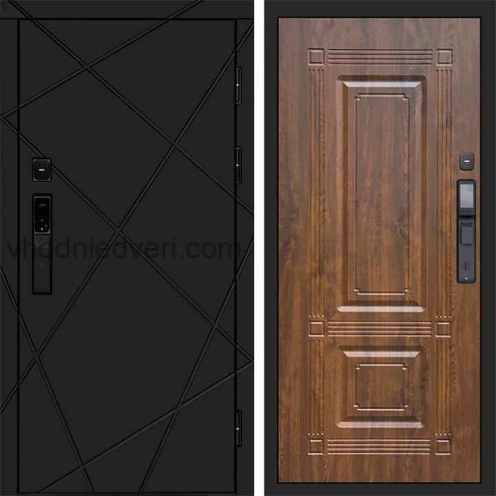 Входная дверь Termo-door ЛУЧИ BLACK с электрозамком - Мадрид Дуб