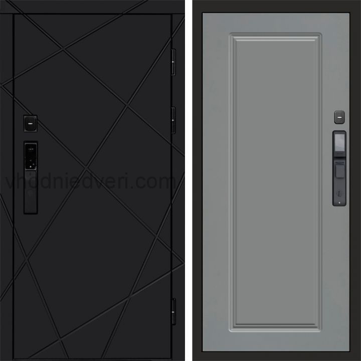 Входная дверь Termo-door ЛУЧИ BLACK с электрозамком - Гранд Грей софт