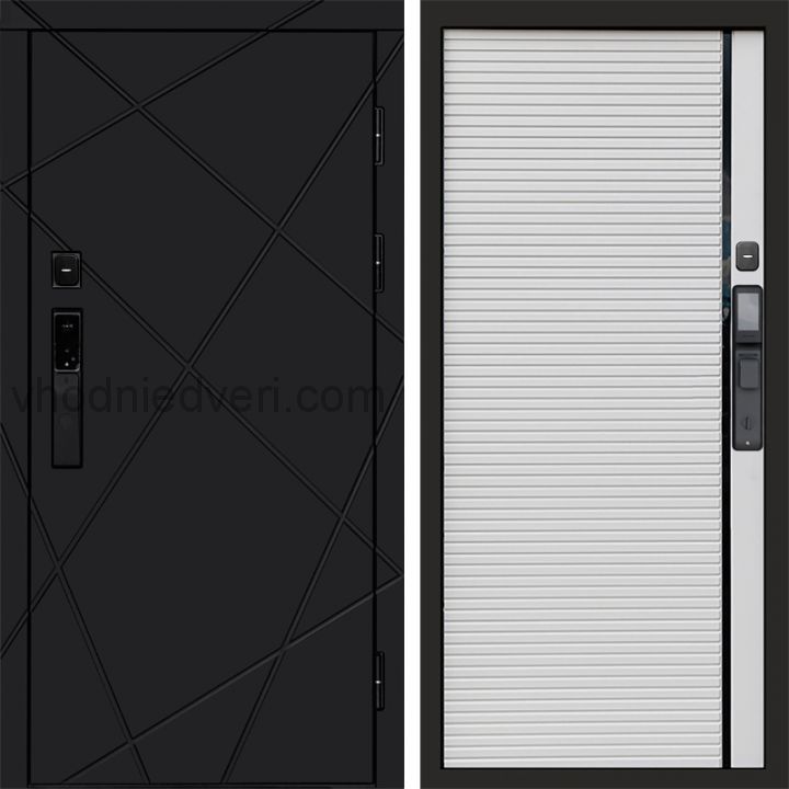 Входная дверь Termo-door ЛУЧИ BLACK с электрозамком - Porte white
