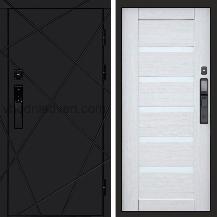 Входная дверь Termo-door ЛУЧИ BLACK с электрозамком - Царга Лиственница