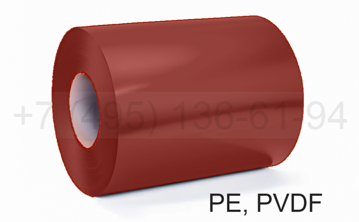 Штрипс 0,8 мм RAL3003 Бордо PVDF гарантия 20 лет алюминиевый для кровли