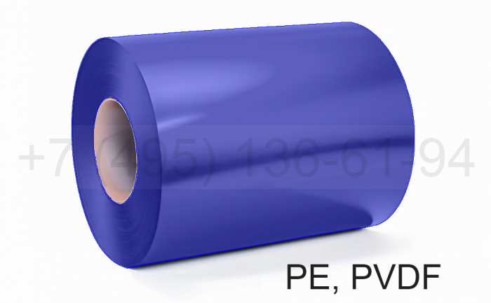 Штрипс 0,8 мм RAL5002 Синий PVDF гарантия 20 лет алюминиевый для кровли