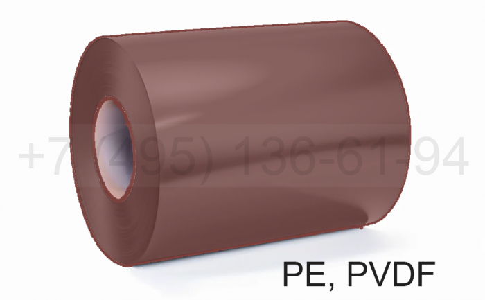 Штрипс 0,8 мм RAL8004 Коричневый PVDF гарантия 20 лет алюминиевый для кровли