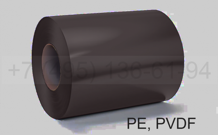 Штрипс 0,8 мм RAL8019 Коричневый PVDF гарантия 20 лет алюминиевый для кровли