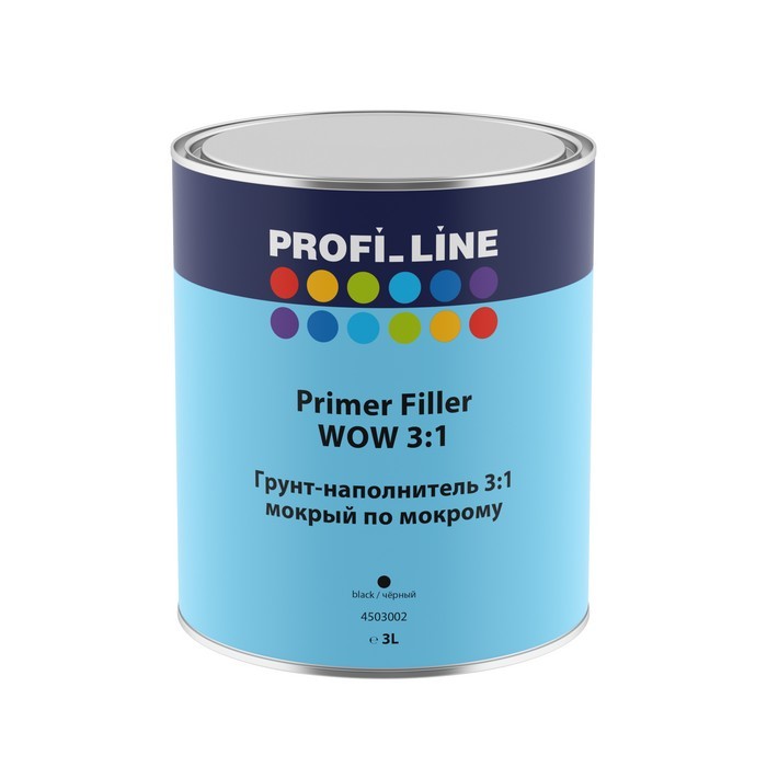 Profi Line Грунт-наполнитель мокрый по мокрому 3:1, черный, объем 3л.
