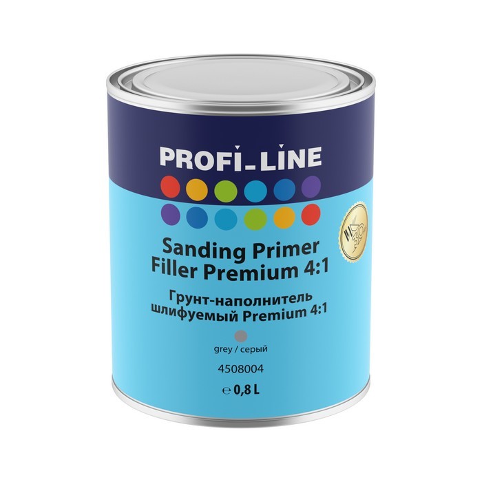 Profi Line Грунт-наполнитель PREMIUM шлифуемый 4:1, серый, объем 0,8л.
