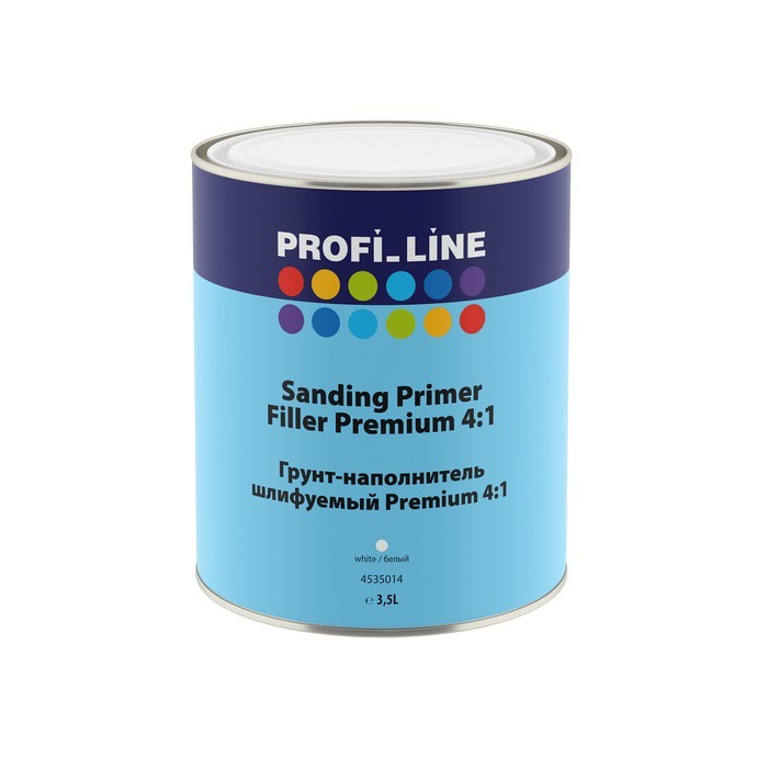 Profi Line Грунт-наполнитель PREMIUM шлифуемый 4:1, белый, объем 3,5л.
