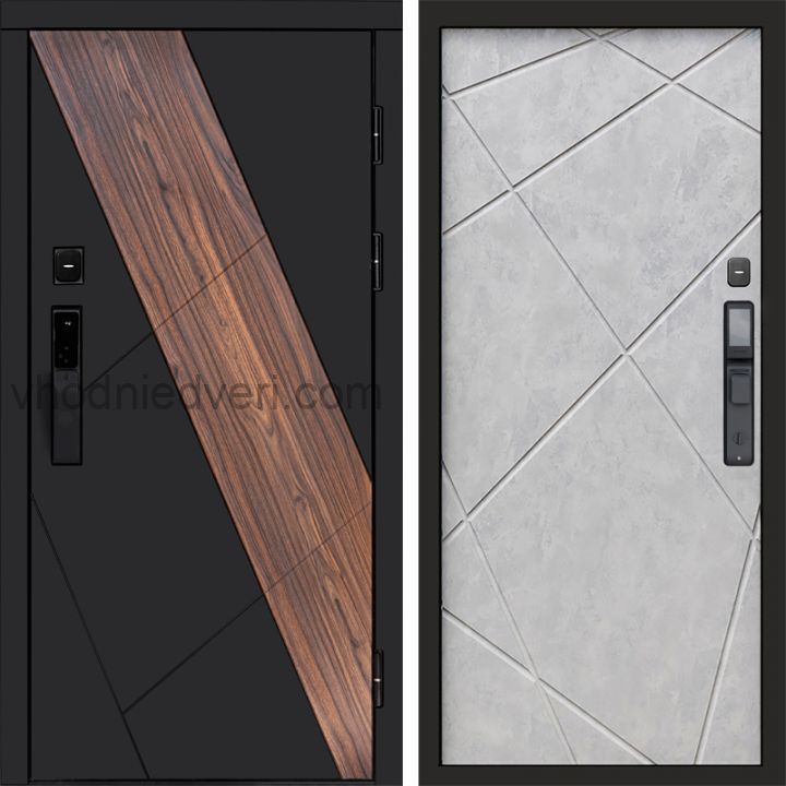 Входная дверь Termo-door НОВА с электрозамком - Лучи Бетон светлый