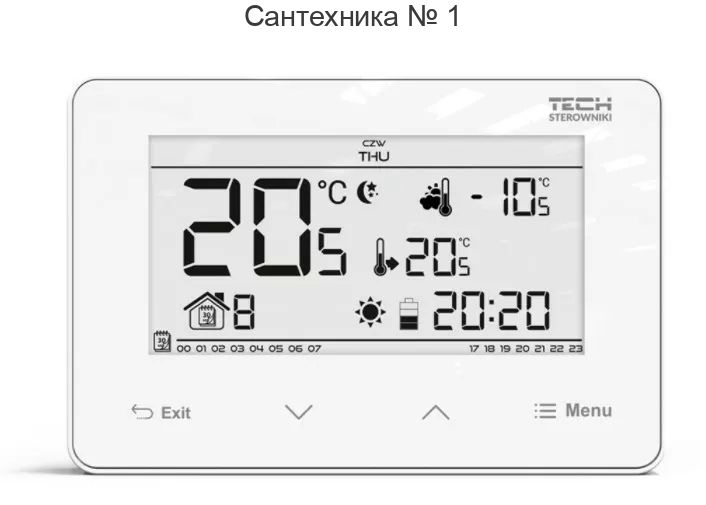 Терморегулятор комнатный двухпозиционный проводной Tech ST-292 v3, белый