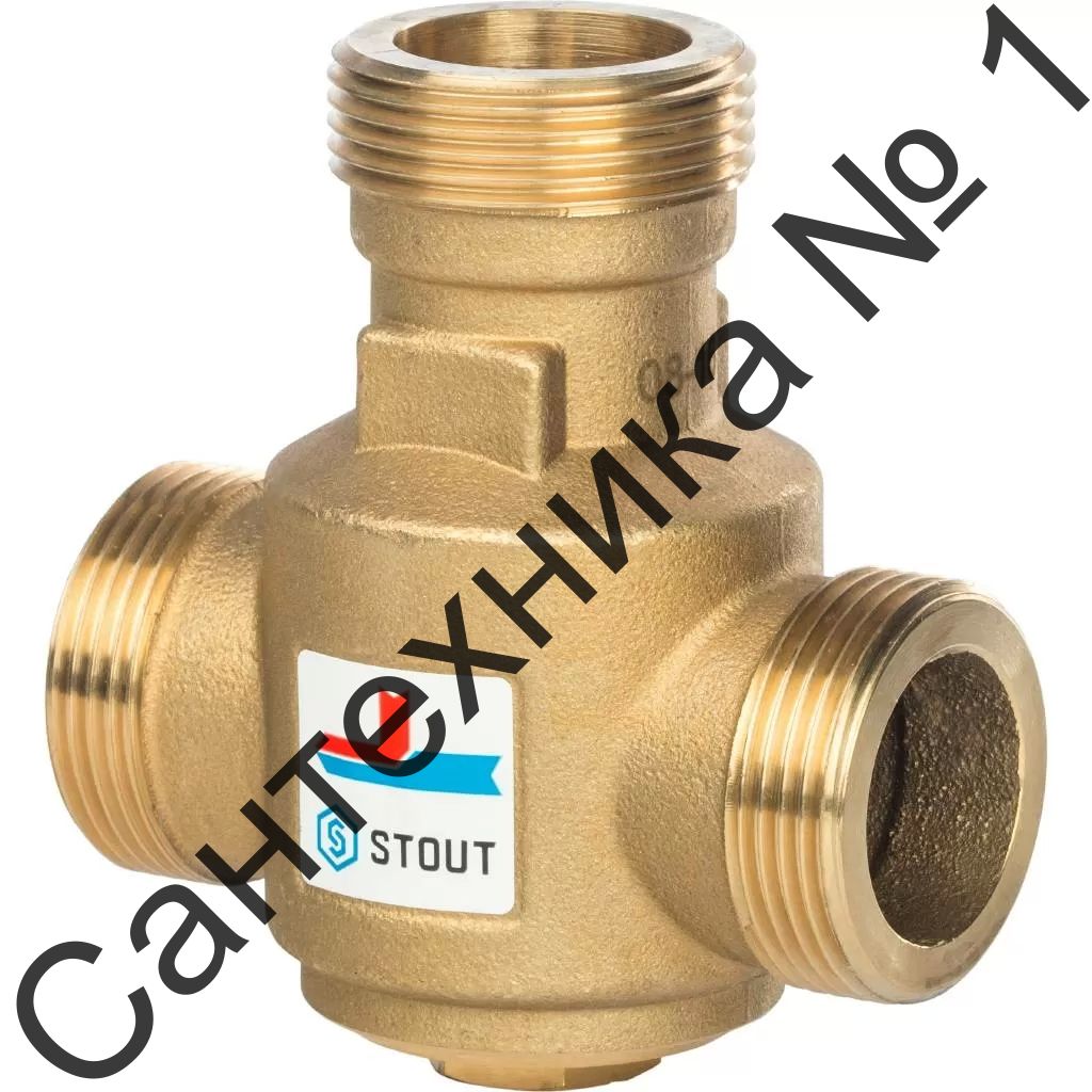 Термостатический смесительный клапан Stout G 1 1/4* НР (55°С, Kvs 9 м3/ч)