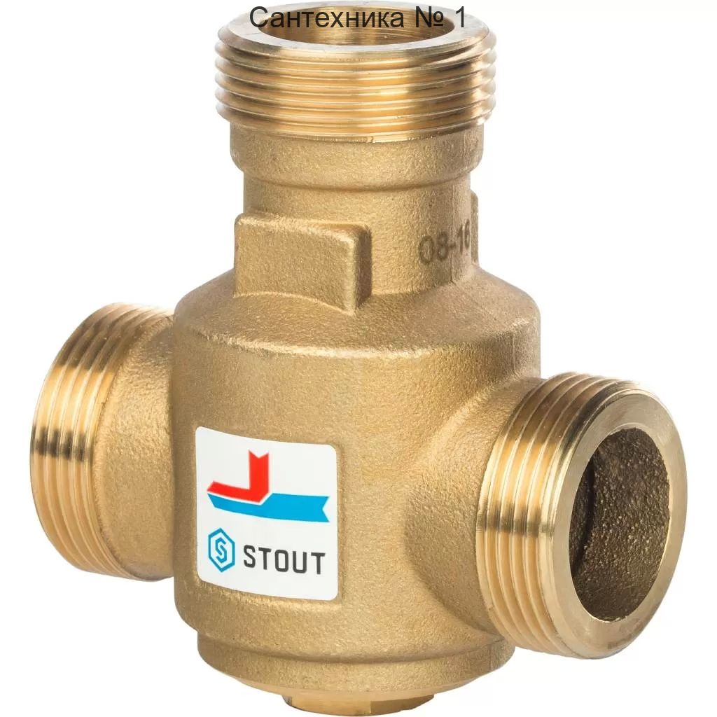 Термостатический смесительный клапан Stout G 1 1/4* НР (55°С, Kvs 9 м3/ч)