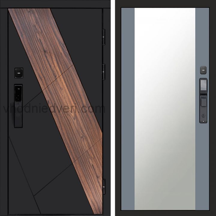 Входная дверь Termo-door НОВА с электрозамком - Зеркало Грей софт