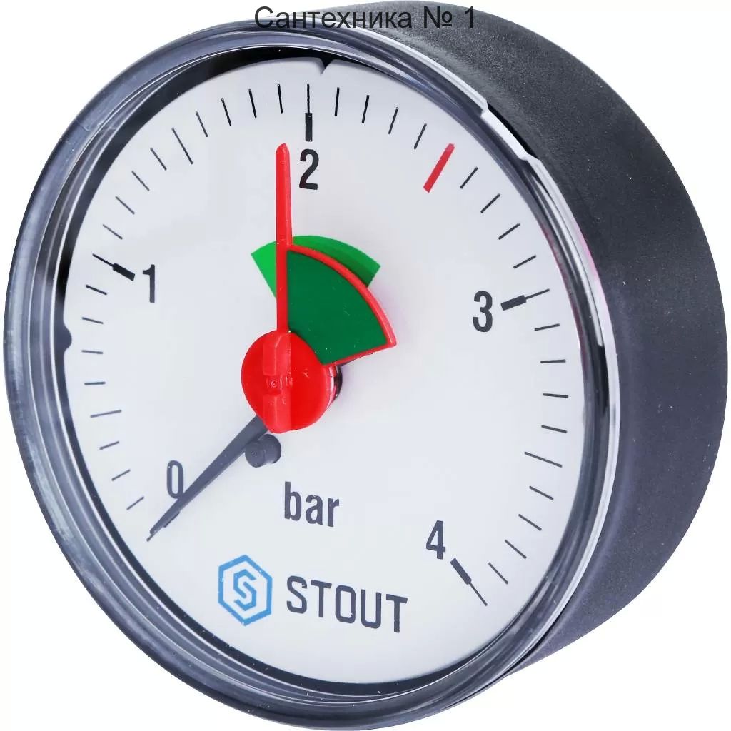 Манометр аксиальный с указателем предела Stout (корпус ? 63 мм)