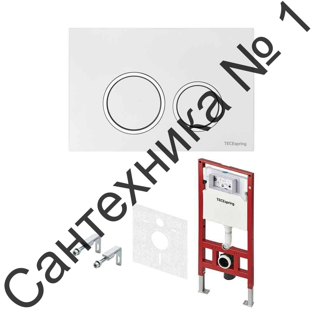 Инсталляция TECEspring для установки подвесного унитаза с панелью смыва TECEspring R панель смыва белая глянцевая S955103