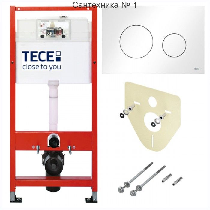 Инсталляция ТЕСЕ K400600 4 в 1 с панелью смыва, белый для установки подвесного унитаза (Теце)