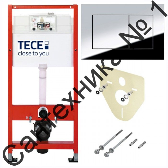 Инсталляция ТЕСЕ K9400412 4 в 1 с панелью смыва, для установки подвесного унитаза (Теце)