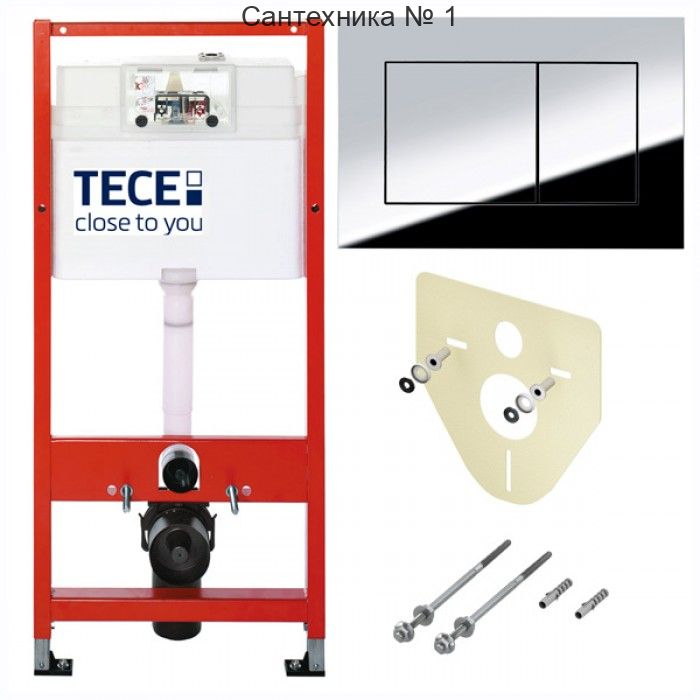 Инсталляция ТЕСЕ K9400412 4 в 1 с панелью смыва, для установки подвесного унитаза (Теце)