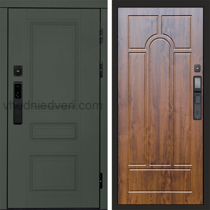 Входная дверь Termo-door ОРЕГОН GREEN с электрозамком - Арка Дуб