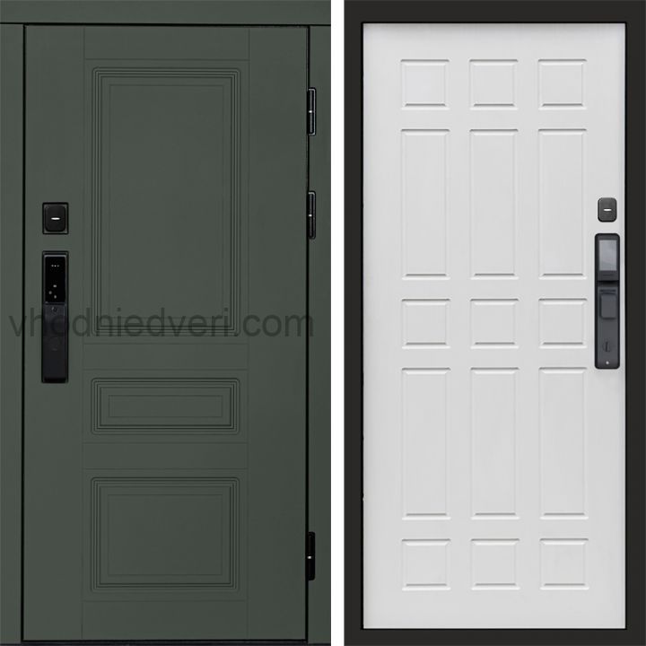 Входная дверь Termo-door ОРЕГОН GREEN с электрозамком - Спарта Белое дерево