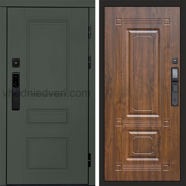 Входная дверь Termo-door ОРЕГОН GREEN с электрозамком - Мадрид Дуб