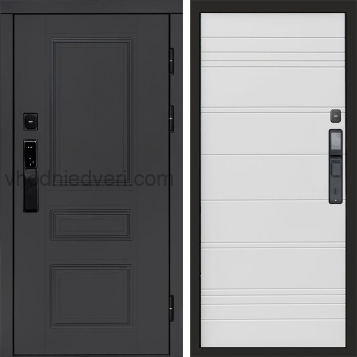 Входная дверь Termo-door ОРЕГОН ГРАФИТ с электрозамком - White line