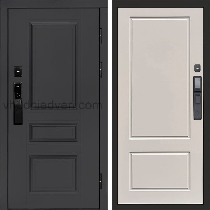 Входная дверь Termo-door ОРЕГОН ГРАФИТ с электрозамком - Марсель Слоновая кость