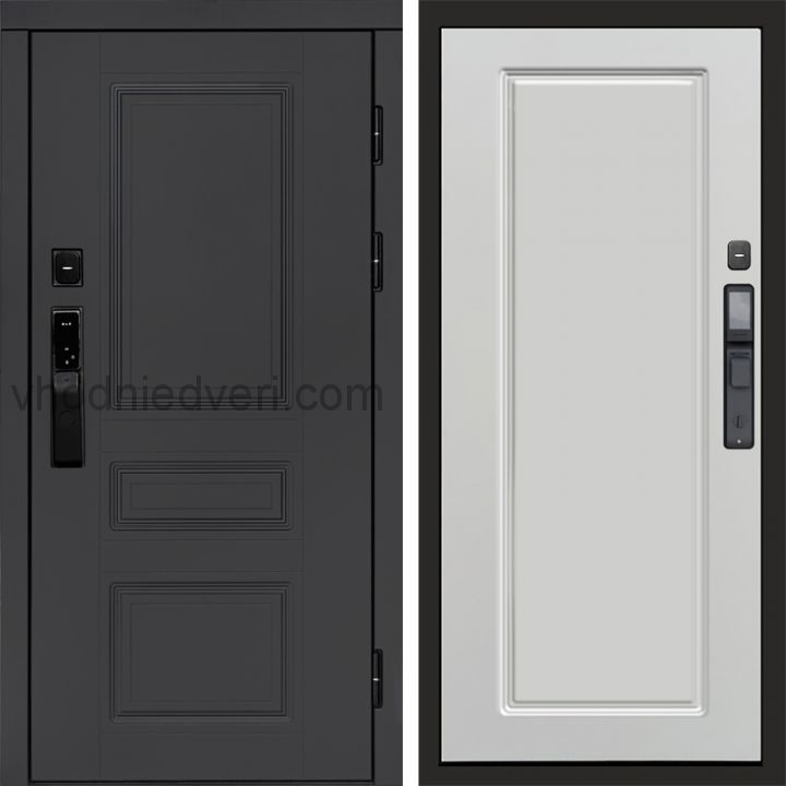 Входная дверь Termo-door ОРЕГОН ГРАФИТ с электрозамком - Гранд Белый софт