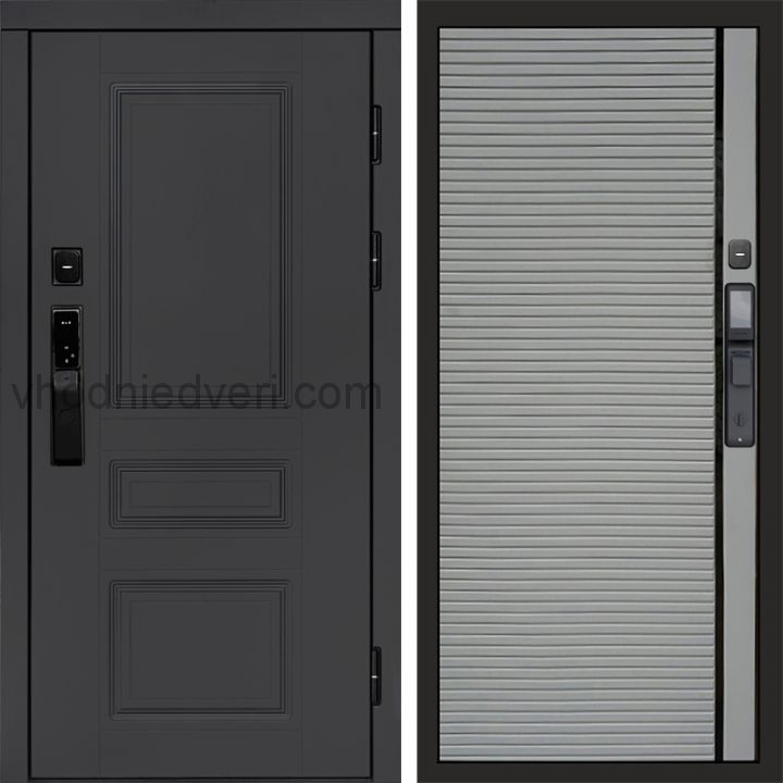 Входная дверь Termo-door ОРЕГОН ГРАФИТ с электрозамком - Porte Грей софт