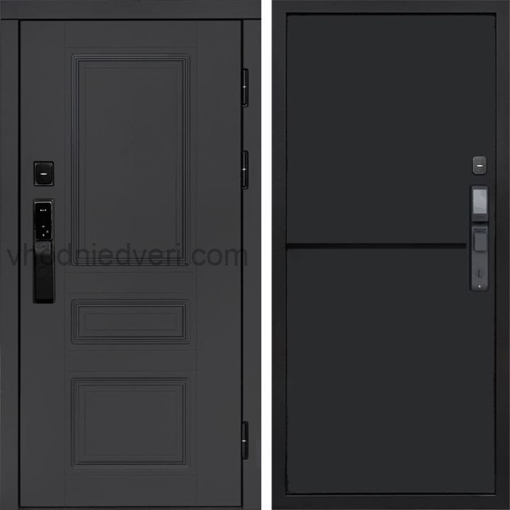 Входная дверь Termo-door ОРЕГОН ГРАФИТ с электрозамком - Нео Black