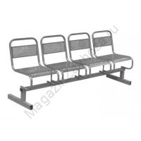 Секция стульев М112-01 с перфорацией 4-х местная