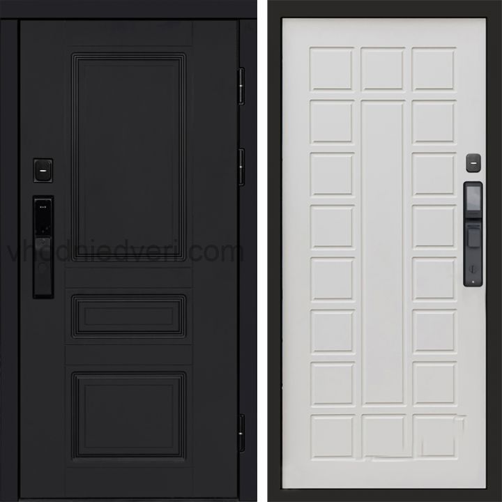 Входная дверь Termo-door ОРЕГОН BLACK с электрозамком - Престиж Бежевый матовый