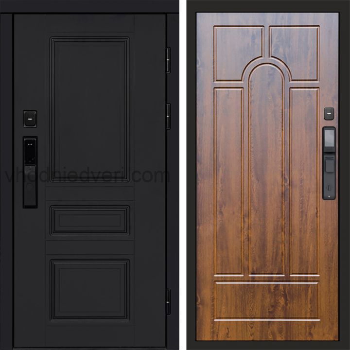 Входная дверь Termo-door ОРЕГОН BLACK с электрозамком - Арка Дуб