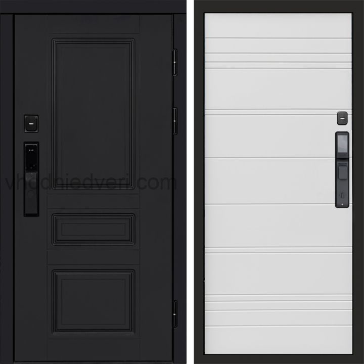 Входная дверь Termo-door ОРЕГОН BLACK с электрозамком - White line