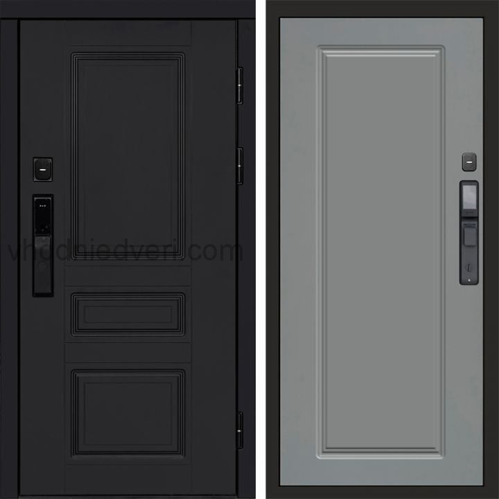 Входная дверь Termo-door ОРЕГОН BLACK с электрозамком - Гранд Грей софт
