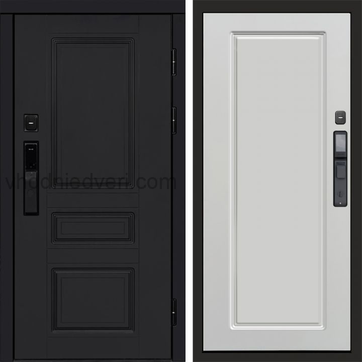 Входная дверь Termo-door ОРЕГОН BLACK с электрозамком - Гранд Белый софт