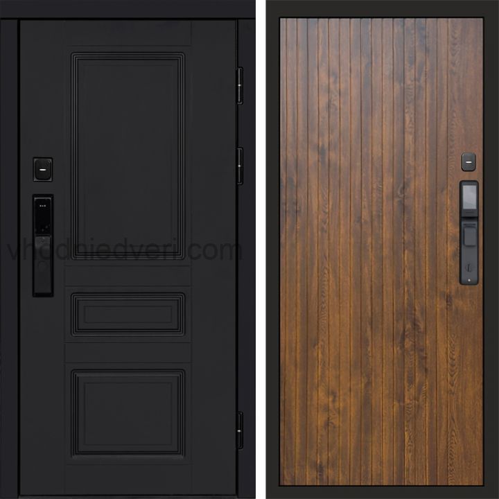 Входная дверь Termo-door ОРЕГОН BLACK с электрозамком - Flat Дуб