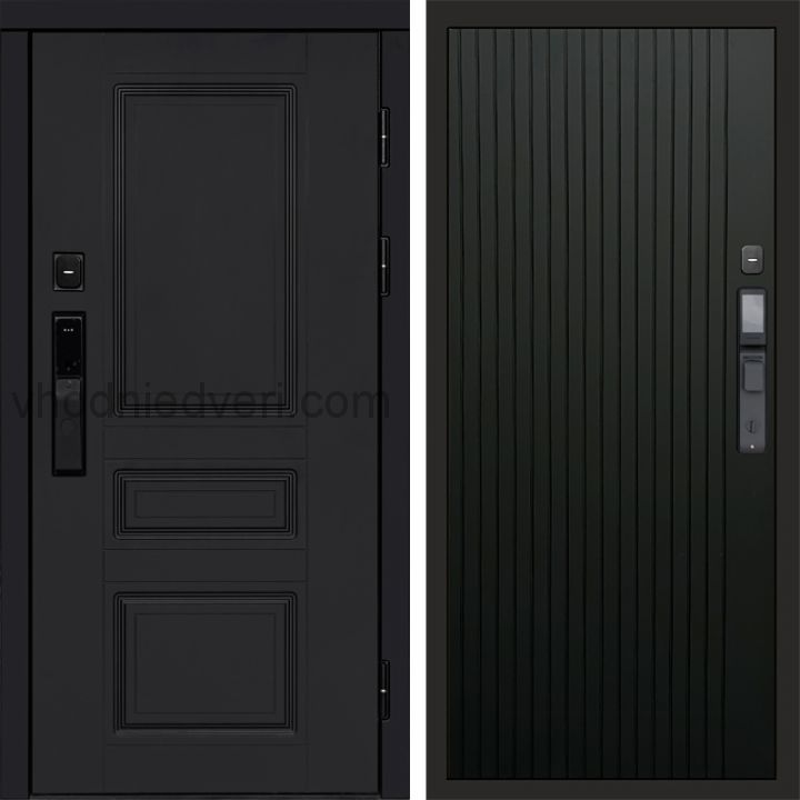 Входная дверь Termo-door ОРЕГОН BLACK с электрозамком - Flat Черный кварц
