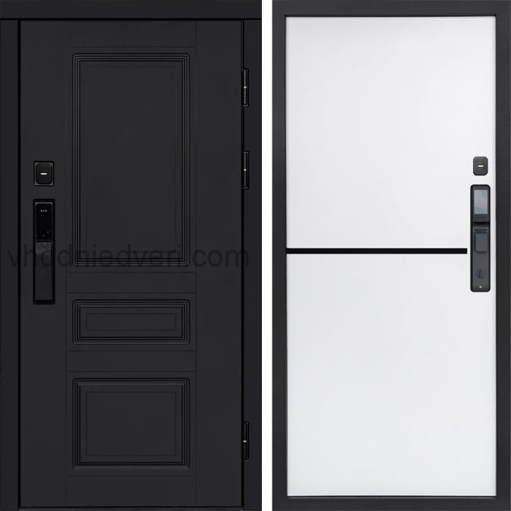 Входная дверь Termo-door ОРЕГОН BLACK с электрозамком - Нео White