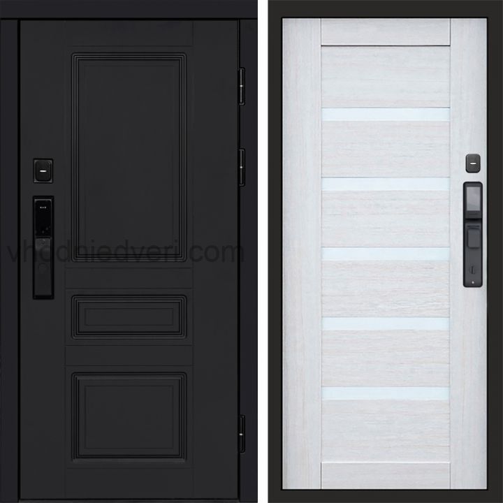 Входная дверь Termo-door ОРЕГОН BLACK с электрозамком - Царга Лиственница