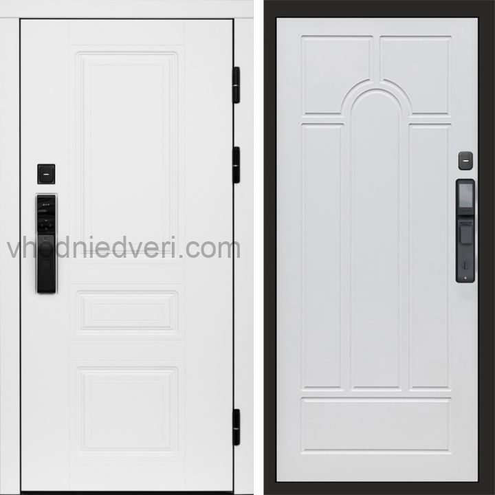 Входная дверь Termo-door ОРЕГОН WHITE с электрозамком - Арка Белое дерево