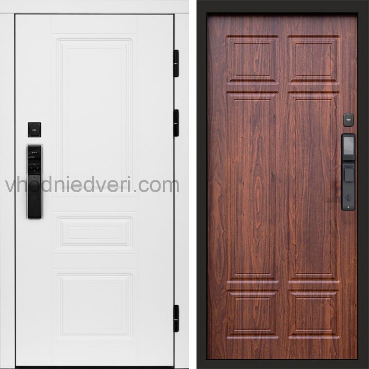 Входная дверь Termo-door ОРЕГОН WHITE с электрозамком - Орех премиум