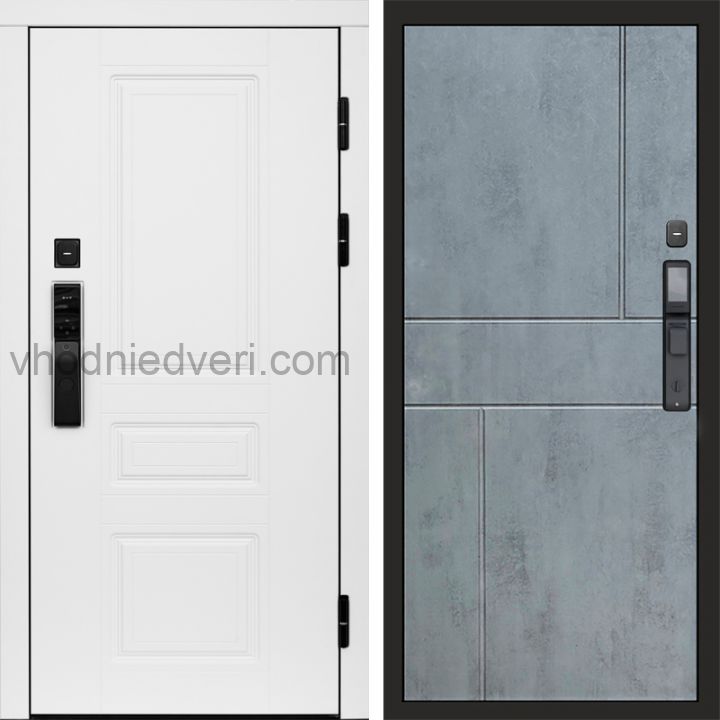 Входная дверь Termo-door ОРЕГОН WHITE с электрозамком - Горизонт Бетон темный