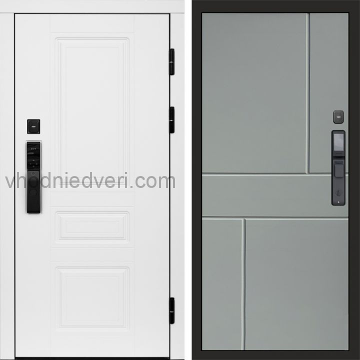 Входная дверь Termo-door ОРЕГОН WHITE с электрозамком - Горизонт Грей софт