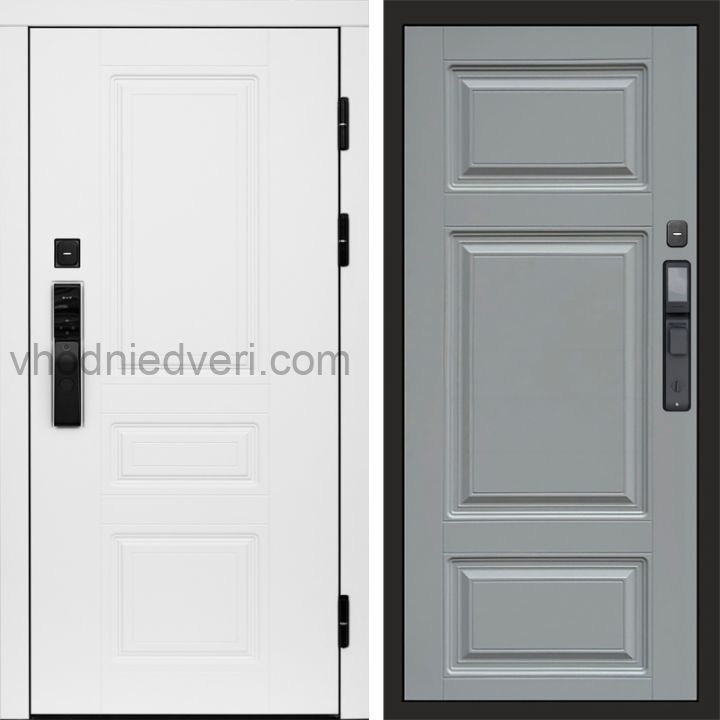 Входная дверь Termo-door ОРЕГОН WHITE с электрозамком - Лион Грей софт