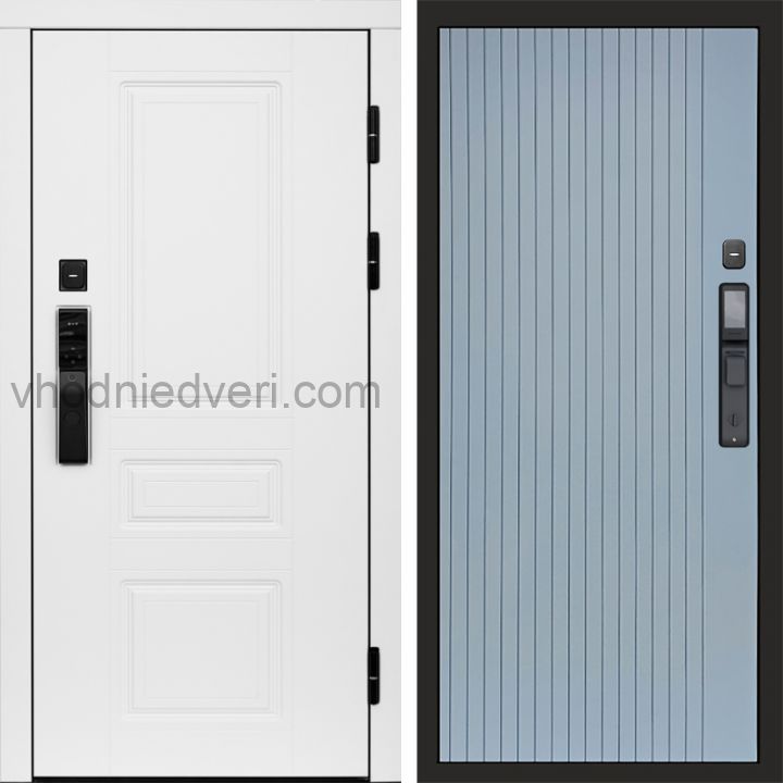 Входная дверь Termo-door ОРЕГОН WHITE с электрозамком - Flat Грей софт